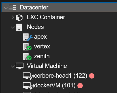 Proxmox node in maintenance mode while the update playbook migrates workloads away