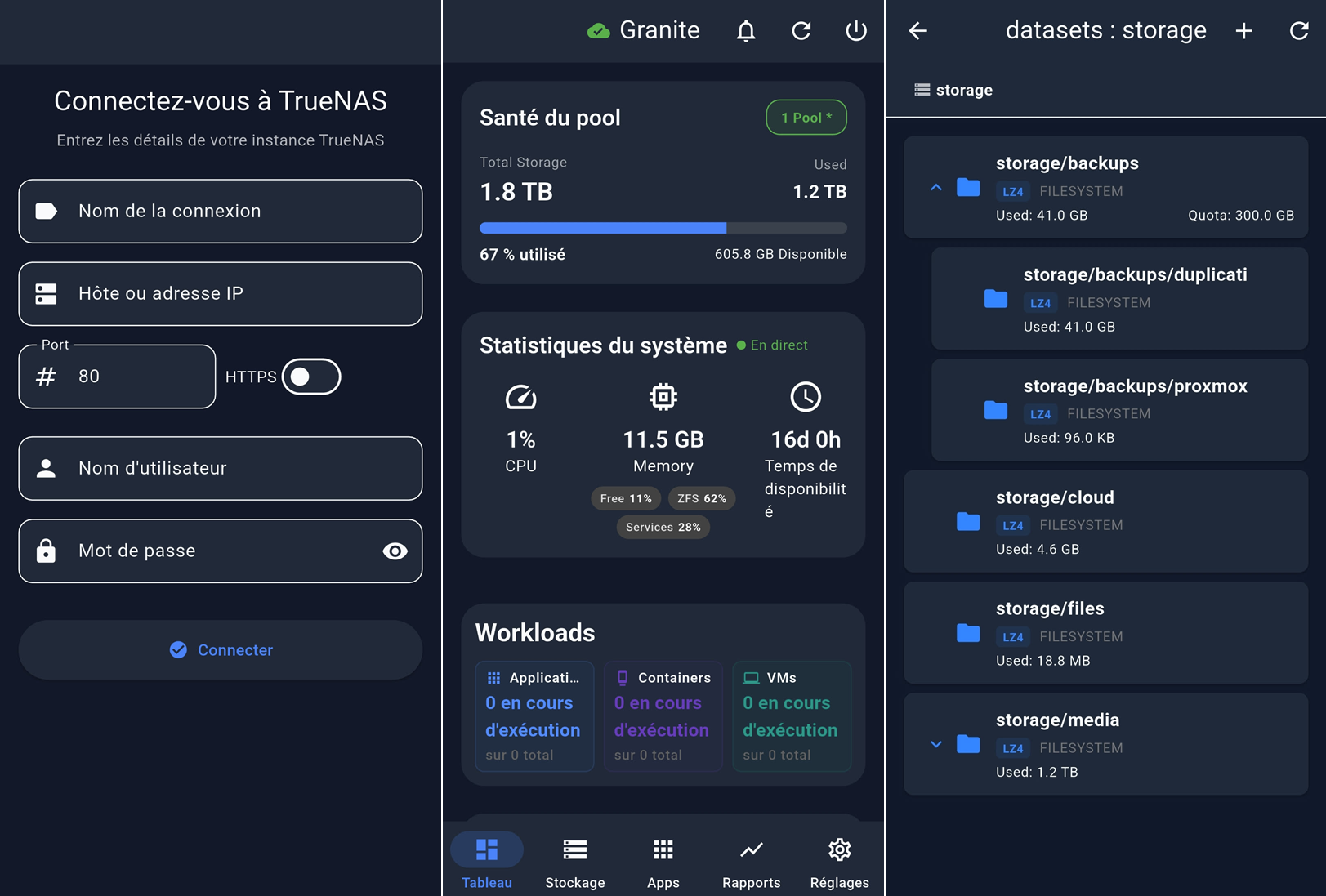 Captures d’écran de l’application Nasdeck