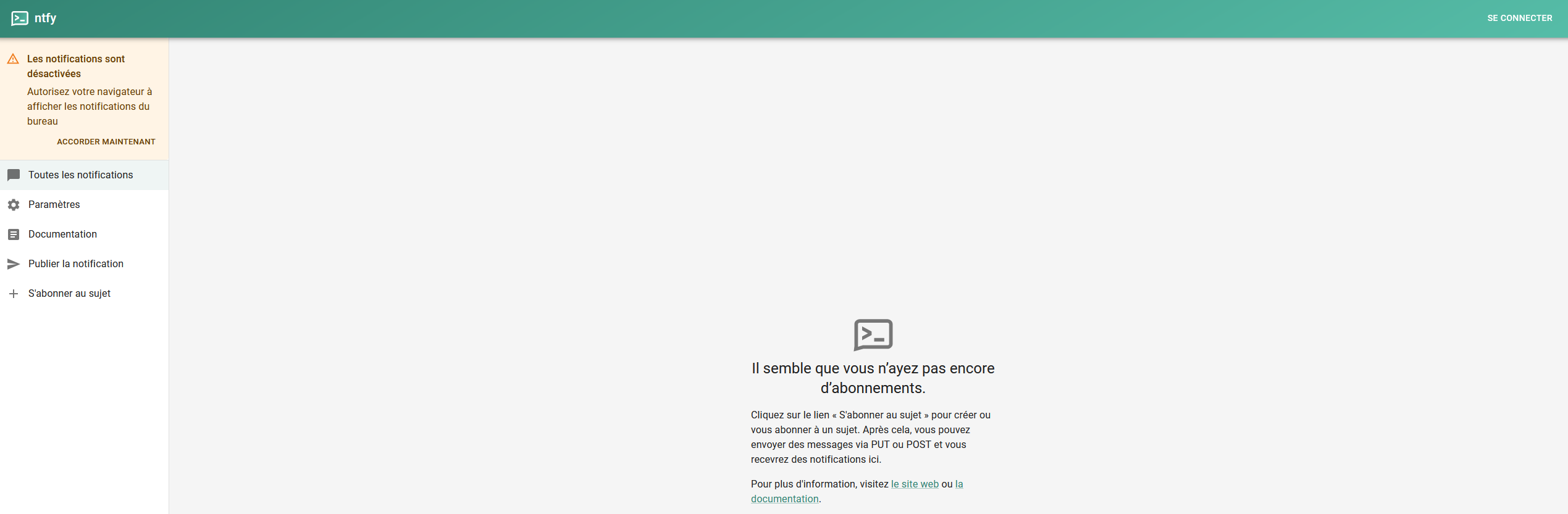 Ntfy dashboard