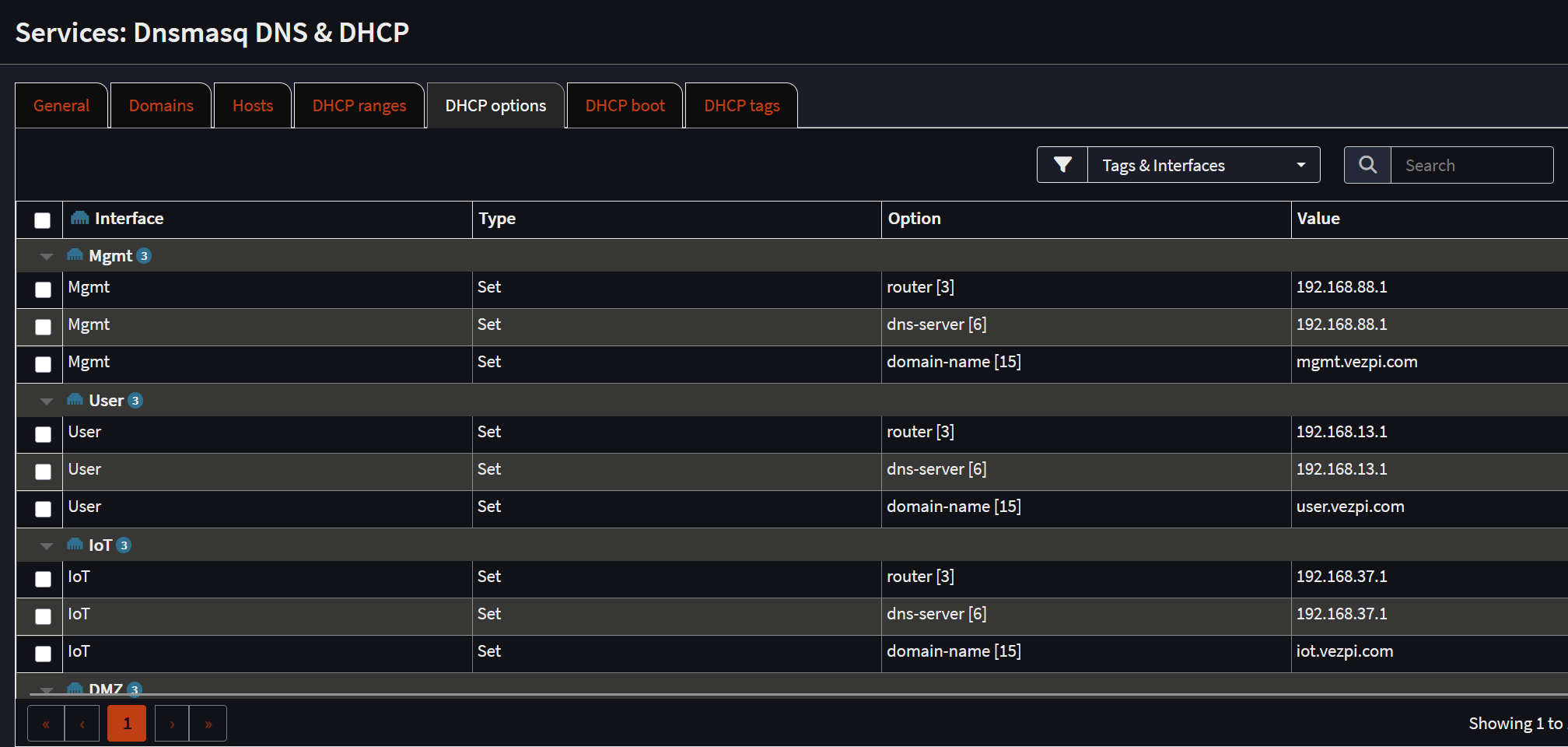 OPNsense DHCP options in Dnsmasq