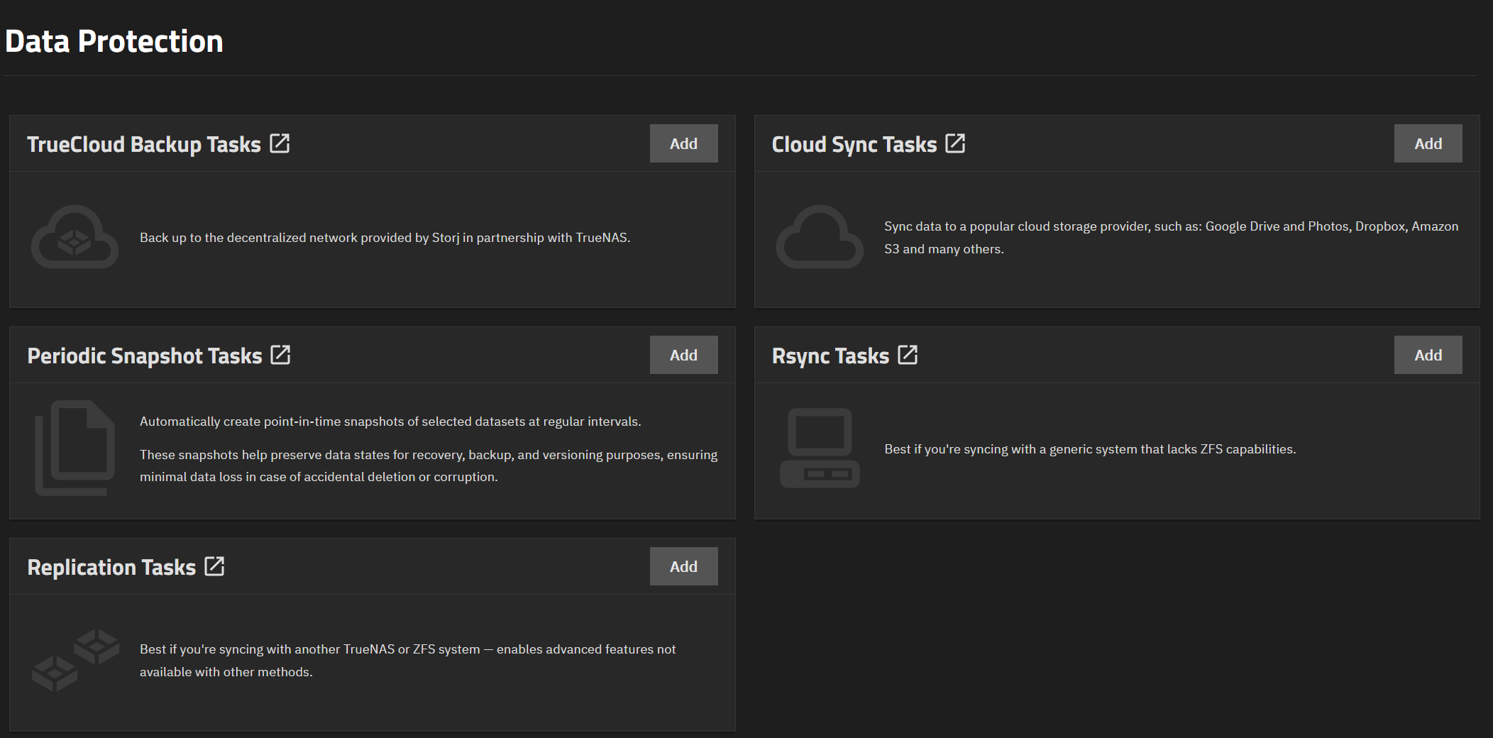 Data protection features in TrueNAS