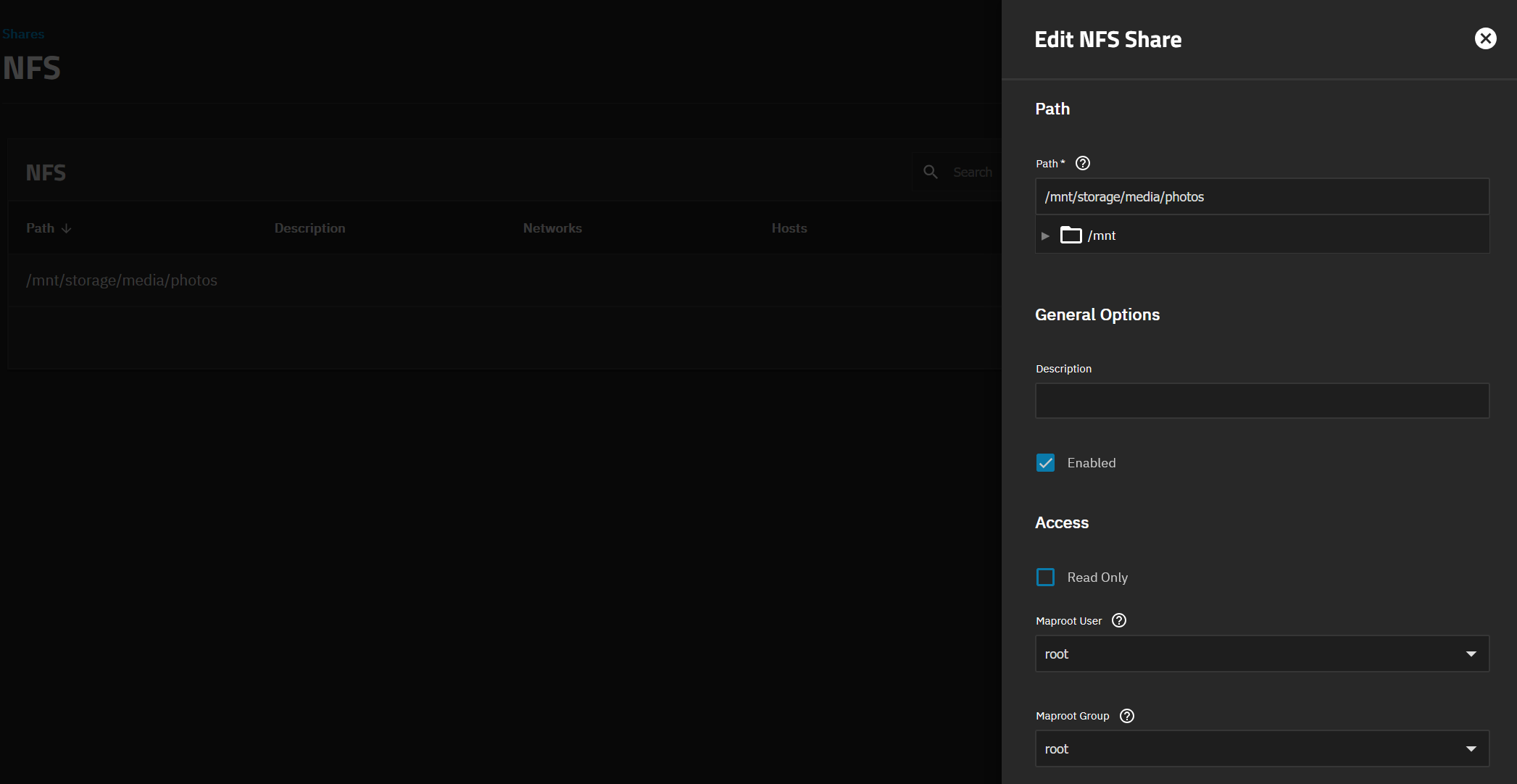 NFS share permission in TrueNAS